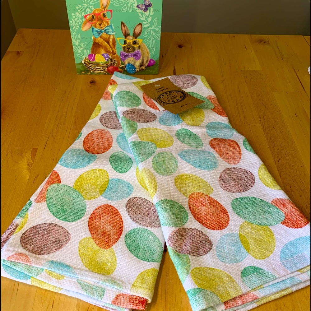 Colorful Easter Kitchen Towels by Rabbit Farm
